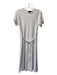 Theory Size M White Modal Blend Tie Waist Short Sleeve Round Neck Dress White / M
