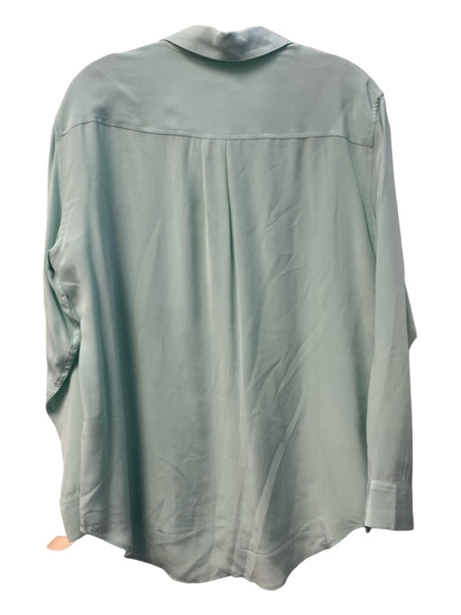 Equipment Femme Size M Teal Silk Button Up Collared Long Sleeve Top Teal / M