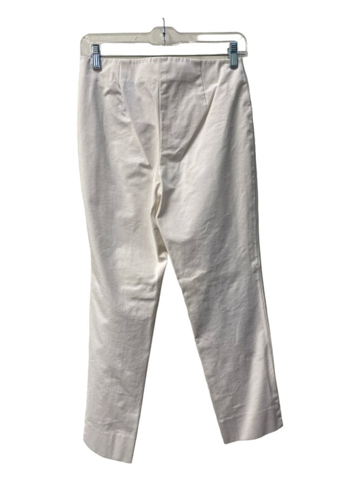 Lafayette 148 Size 2 White Cotton Blend Flat Front No pockets Side Zip Pants White / 2