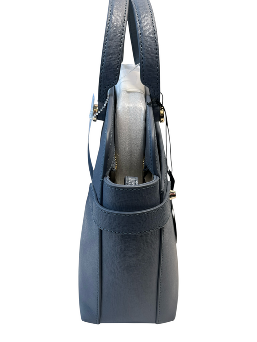 Furla Blue Leather Silver Hardware Zip Close Feet Crossbody Bag Blue / S