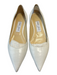 Jimmy Choo Shoe Size 37 White Leather Pointed Toe Croc Embossed Flats Shoes White / 37