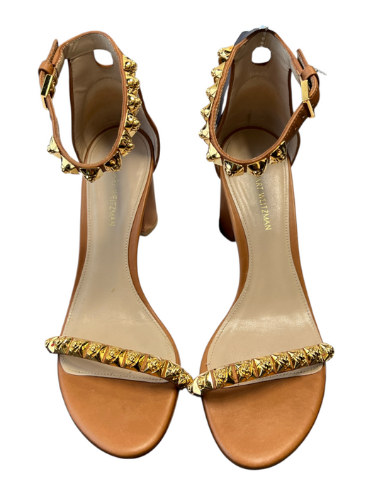 Stuart Weitzman Shoe Size 6.5 Brown Leather Gold hardware Ankle Strap Shoes Brown / 6.5