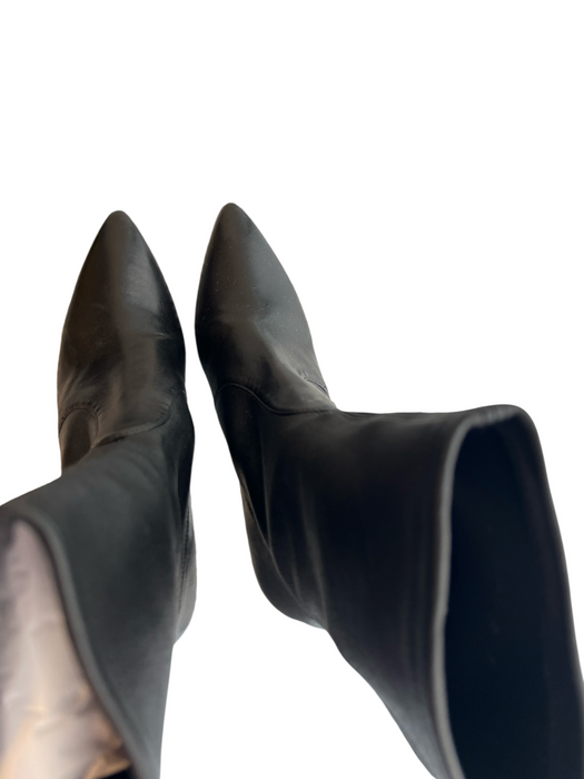 Stuart Weitzman Shoe Size 6 Black Leather Heel Pointed Toe above ankle Booties Black / 6
