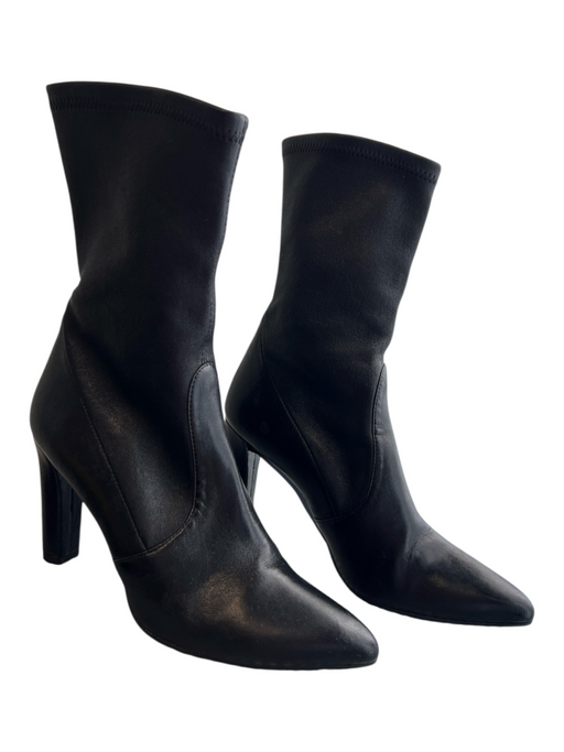 Stuart Weitzman Shoe Size 6 Black Leather Heel Pointed Toe above ankle Booties Black / 6