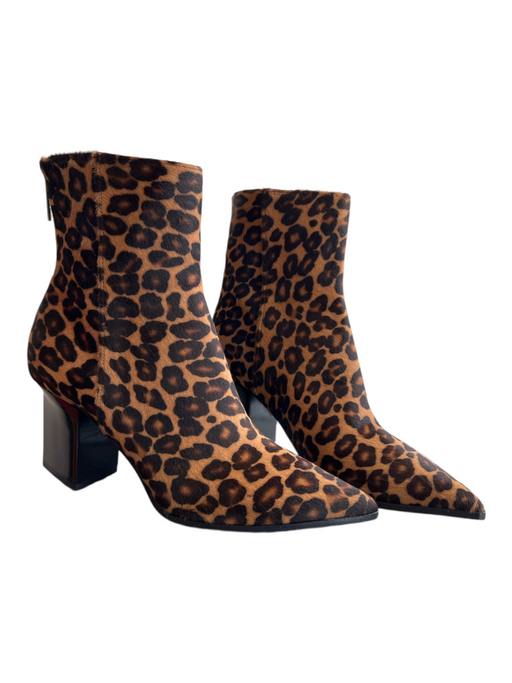 Tamara Mellon Shoe Size 37 Brown & Black Calf hair Animal Print Back Zip Booties Brown & Black / 37