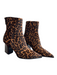Tamara Mellon Shoe Size 37 Brown & Black Calf hair Animal Print Back Zip Booties Brown & Black / 37