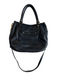 Tory Burch Black Goldtone Hardware Double Handle Logo Snap Closure Bag Black / Large