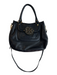 Tory Burch Black Goldtone Hardware Double Handle Logo Snap Closure Bag Black / Large