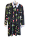 Ted Baker Size 1 Black & Multi Polyester Blend Collared Floral Long Sleeve Dress Black & Multi / 1