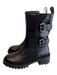 Tamara Mellon Shoe Size 37 Black Leather Moto Side Zip Lug Sole Boots Black / 37