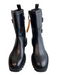 Tamara Mellon Shoe Size 37 Black Leather Moto Side Zip Lug Sole Boots Black / 37