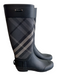 Burberry Shoe Size 7 Black & Gray Rubber Plaid Knee High Novacheck Lined Boots Black & Gray / 7