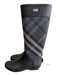 Burberry Shoe Size 7 Black & Gray Rubber Plaid Knee High Novacheck Lined Boots Black & Gray / 7