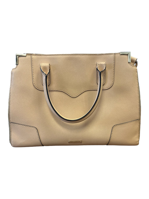 Rebecca Minkoff Tan Leather Top Handle Zippers Crossbody Strap Bag Tan / M