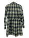 Ganni Size 40 Yellow, Black & Blue Cotton & Polyester Plaid smocked Button Dress Yellow, Black & Blue / 40