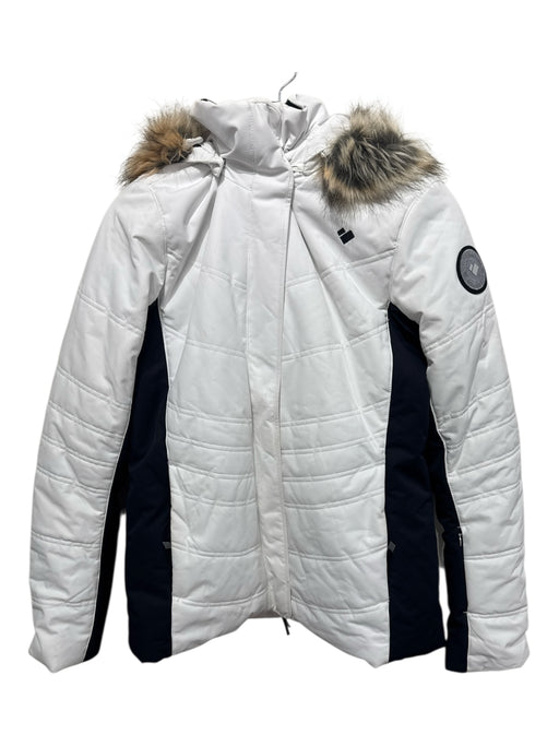 Obermeyer Size 10 White Long Sleeve Zip Up Fur trim Puffer Coat White / 10