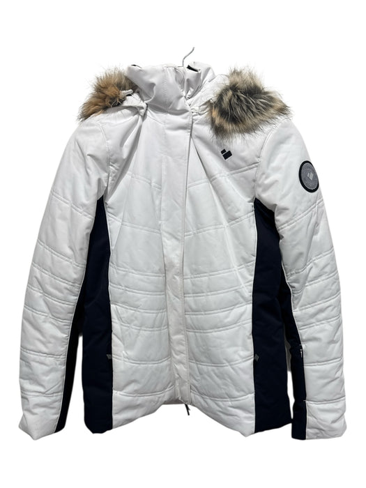 Obermeyer Size 10 White Long Sleeve Zip Up Fur trim Puffer Coat White / 10