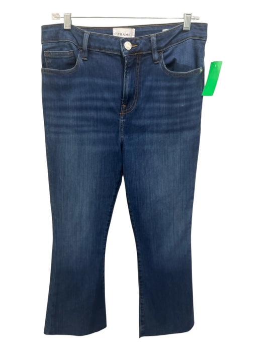 Frame Size 29 Medium Wash Cotton & Lyocell Boot Cut Mid Rise Crop Jeans Medium Wash / 29