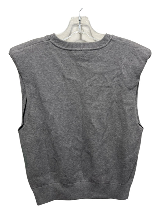 endless rose Size M Gray Viscose Blend Sleeveless Padded Shoulders Crew Neck Top Gray / M
