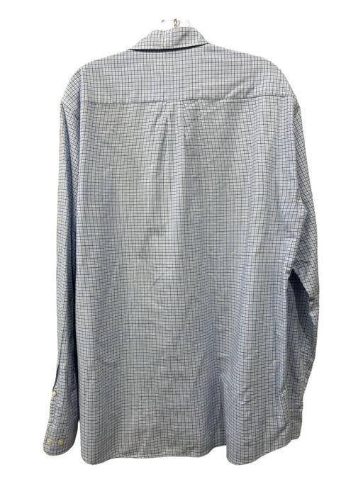 Barbour Size L Blue & White Cotton Plaid Button up Men's Long Sleeve Shirt L