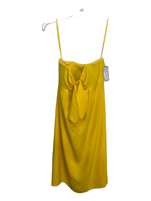 Tory Burch Size 6 Yellow Acetate Blend Tie Front Strapless Mini Back Zip Dress Yellow / 6