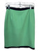 Escada Size 38 Green & Black Wool Mid Rise Back Zip Above knee Black Trim Skirt Green & Black / 38