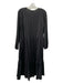 Lost & Wander Size S Black Polyester Ribbed Long Balloon Sleeve V Neck Dress Black / S