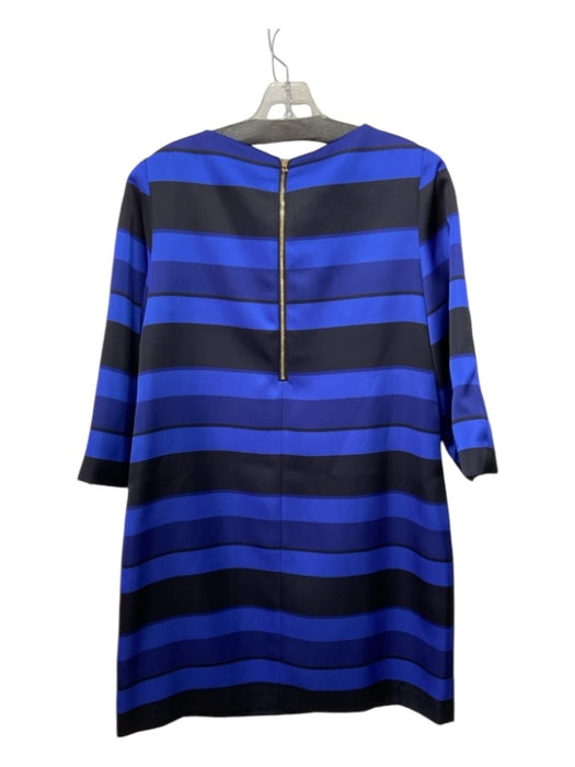 Cynthia Steffe Size 12 Navy & Black Striped Back Zip 3/4 Sleeve Dress Navy & Black / 12