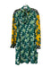 Weekend Max Mara Size 16 Multi Silk Floral Abstract Long Sleeve Neck Tie Dress Multi / 16