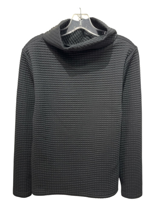 Dudley Stephens Size L Black Polyester Blend Quilted Waffle Turtleneck Top Black / L