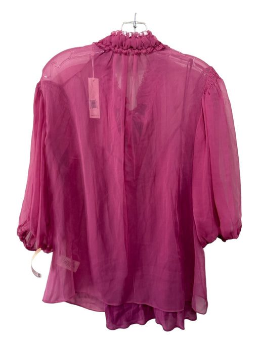 Rebecca Taylor Size XL Pink Silk Half Sleeve Ruffle Cami Inc. Top Pink / XL