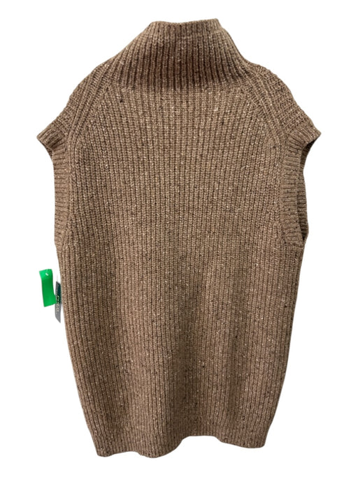 Polo Ralph Lauren Size L Brown Nylon Blend Turtleneck Pocket Sleeveless Sweater Brown / L