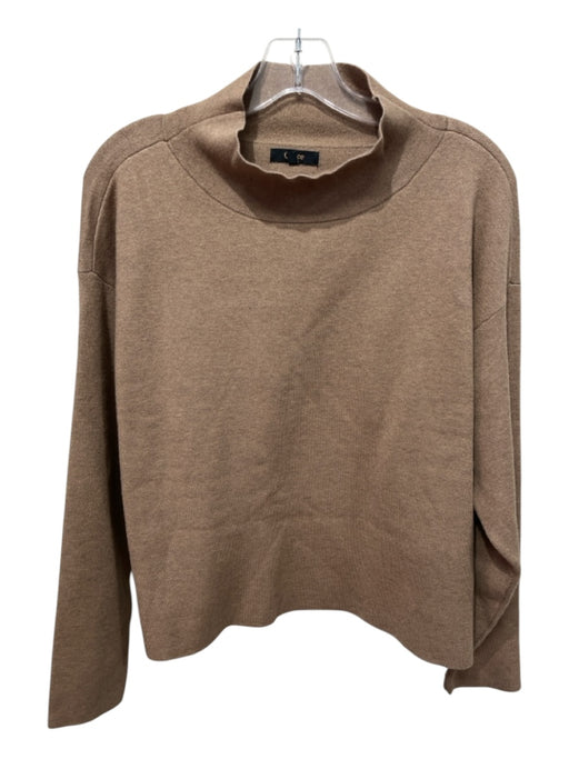 Quince Size L Tan Brown Viscose Blend Long Sleeve Turtleneck Sweater Tan Brown / L