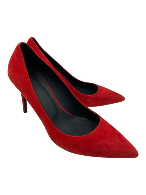 Theory Shoe Size 38 Red Suede Pointed Toe Heel Pumps Red / 38
