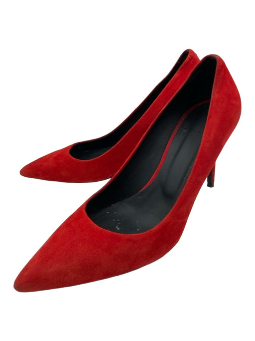 Theory Shoe Size 38 Red Suede Pointed Toe Heel Pumps Red / 38
