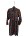 Guy Laroche Size XS/34 Green, Blue, Red Wool Button Down Abstract Floral Dress Green, Blue, Red / XS/34