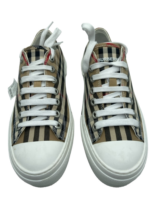 Burberry Shoe Size 38.5 Beige White Red Black Canvas Novacheck lace up Sneakers Beige White Red Black / 38.5