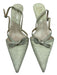 Dior Shoe Size 40 Light Gray Leather Pointed Toe Bow Detail Slingback Pumps Light Gray / 40