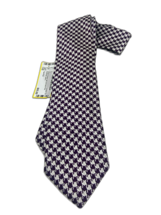Tom Ford Purple & White Silk All Over Print Men's Tie Purple & White