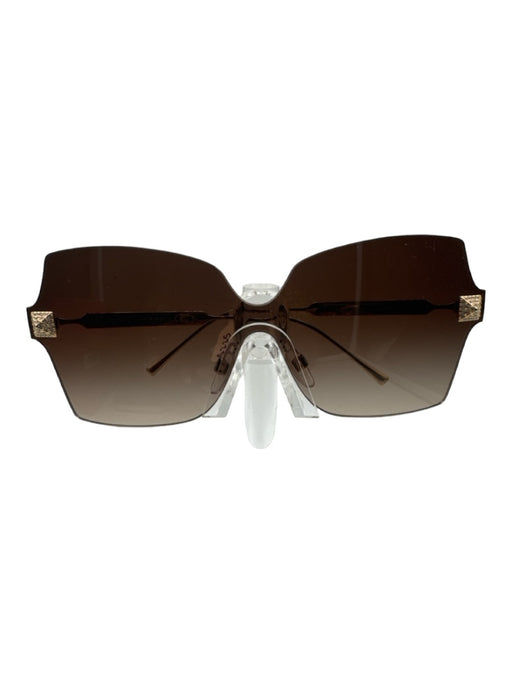 Valentino Brown Acetate Oversized Stud Detail Rhinestone detail Sunglasses Brown