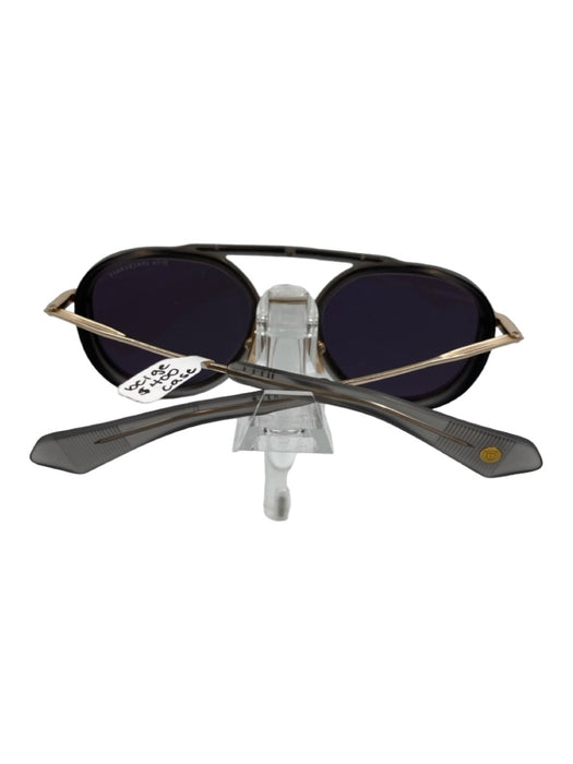 Dita Gray & Gold Acetate & Metal Aviator Metal Detail Sunglasses Gray & Gold
