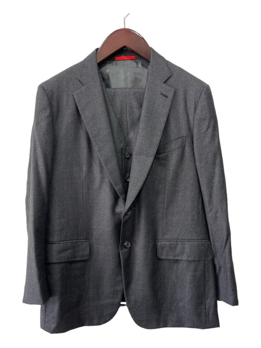 Isaia Gray Wool Micro 3 Piece 2 Button Men's Suit 5