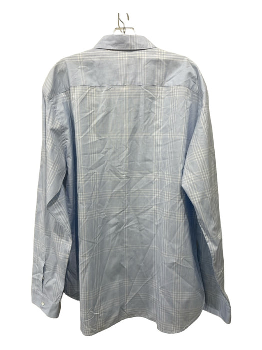 Burberry Size XXL Light Blue & White Cotton Plaid Button Down Long Sleeve Shirt XXL