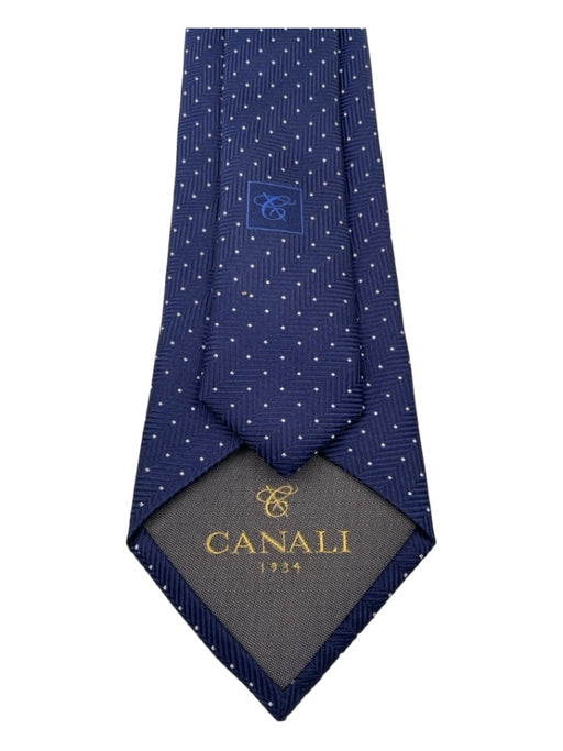 Canali Navy & White Silk Dots Men's Ties