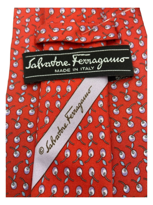 Ferragamo Red Silk Cherry Men's Ties
