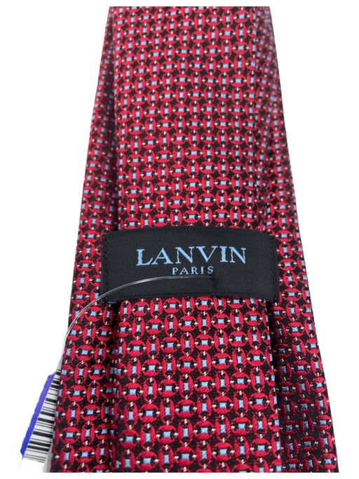 Lanvin Red & Blue Silk Micro Men's Ties