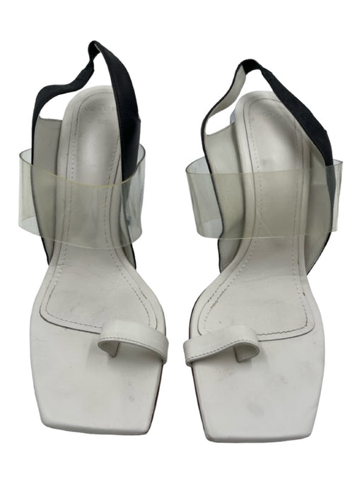 The Volon Shoe Size 38 White Black & Clear Leather & Plastic open toe Pumps White Black & Clear / 38
