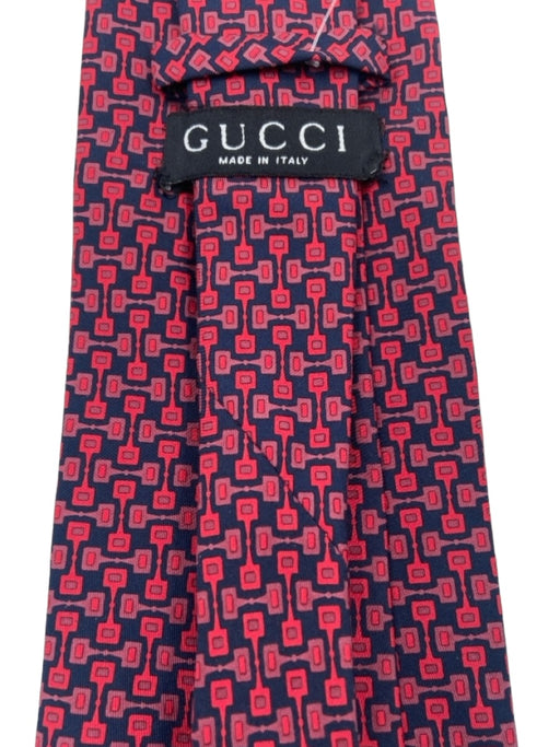 Gucci Red & Blue Silk Abstract Men's Ties