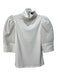 Alice & Olivia Size M White Polyester Turtleneck Puff Sleeve Top White / M