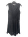 Diane Von Furstenberg Size 4 Black Lace Overlay Sleeveless V Neck Side Zip Dress Black / 4